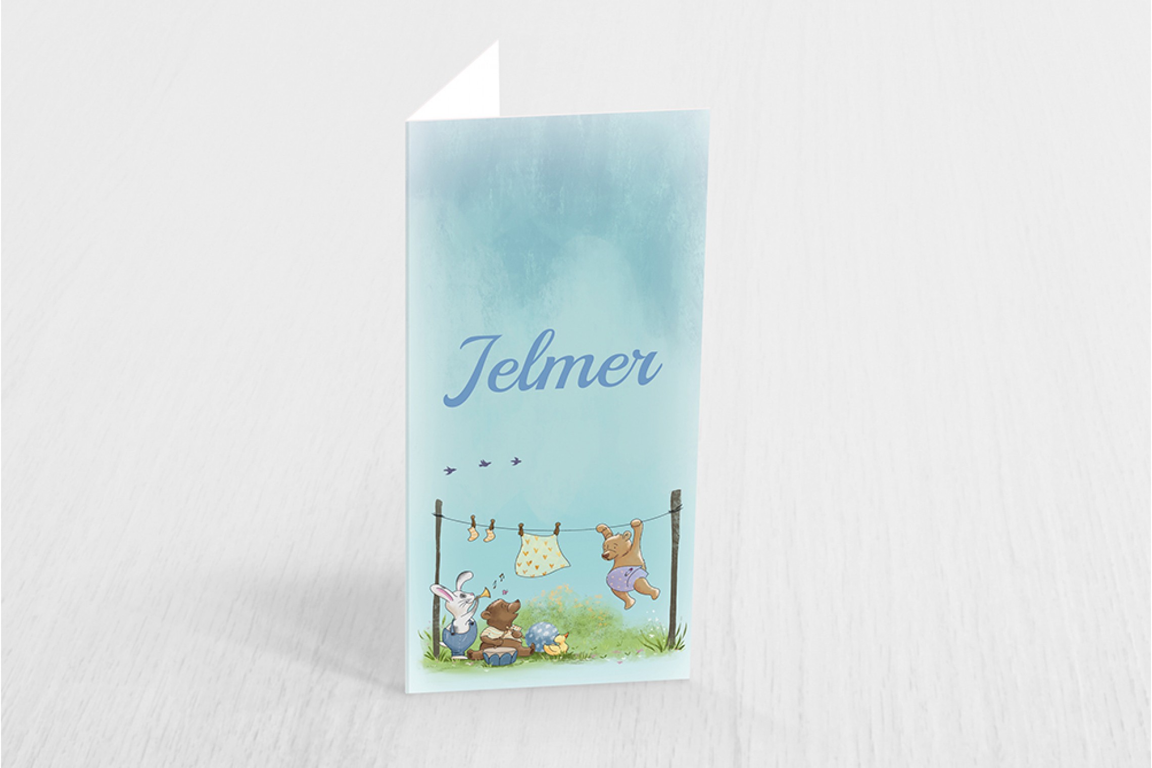 Beertje aan waslijn